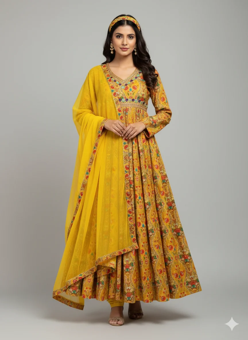 Presenting New Special Party Wear Aliya Cut Dresses Dupatta With Pant