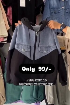 Winter Wear Denim Hodded Sweatshirt