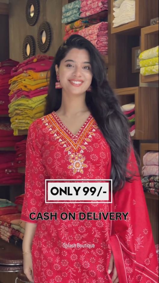 Women Solid Embroidered Pure Cotton Straight Kurta With Duppata - Image 3